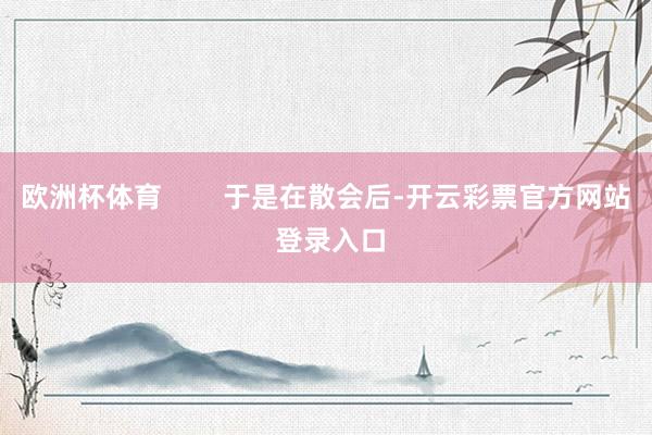 欧洲杯体育        于是在散会后-开云彩票官方网站 登录入口