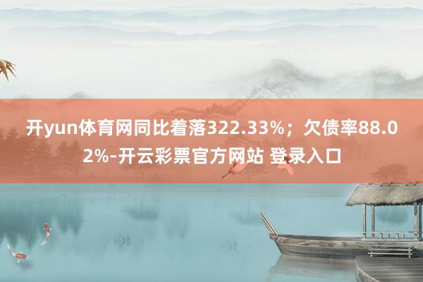 开yun体育网同比着落322.33%；欠债率88.02%-开云彩票官方网站 登录入口