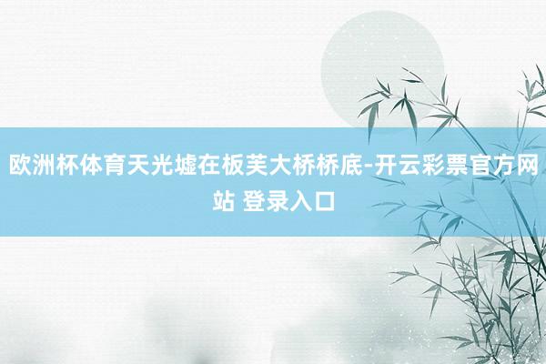 欧洲杯体育天光墟在板芙大桥桥底-开云彩票官方网站 登录入口