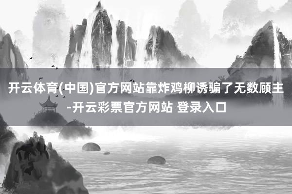 开云体育(中国)官方网站靠炸鸡柳诱骗了无数顾主-开云彩票官方网站 登录入口