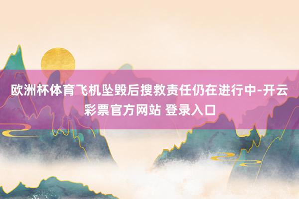 欧洲杯体育飞机坠毁后搜救责任仍在进行中-开云彩票官方网站 登录入口