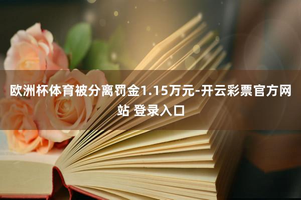 欧洲杯体育被分离罚金1.15万元-开云彩票官方网站 登录入口