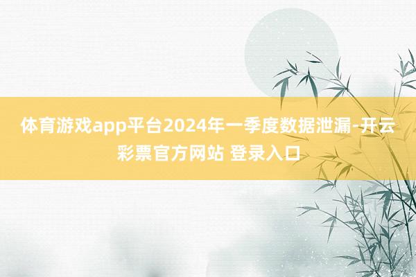 体育游戏app平台2024年一季度数据泄漏-开云彩票官方网站 登录入口