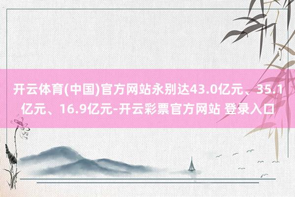 开云体育(中国)官方网站永别达43.0亿元、35.1亿元、16.9亿元-开云彩票官方网站 登录入口