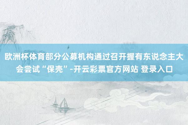欧洲杯体育部分公募机构通过召开握有东说念主大会尝试“保壳”-开云彩票官方网站 登录入口